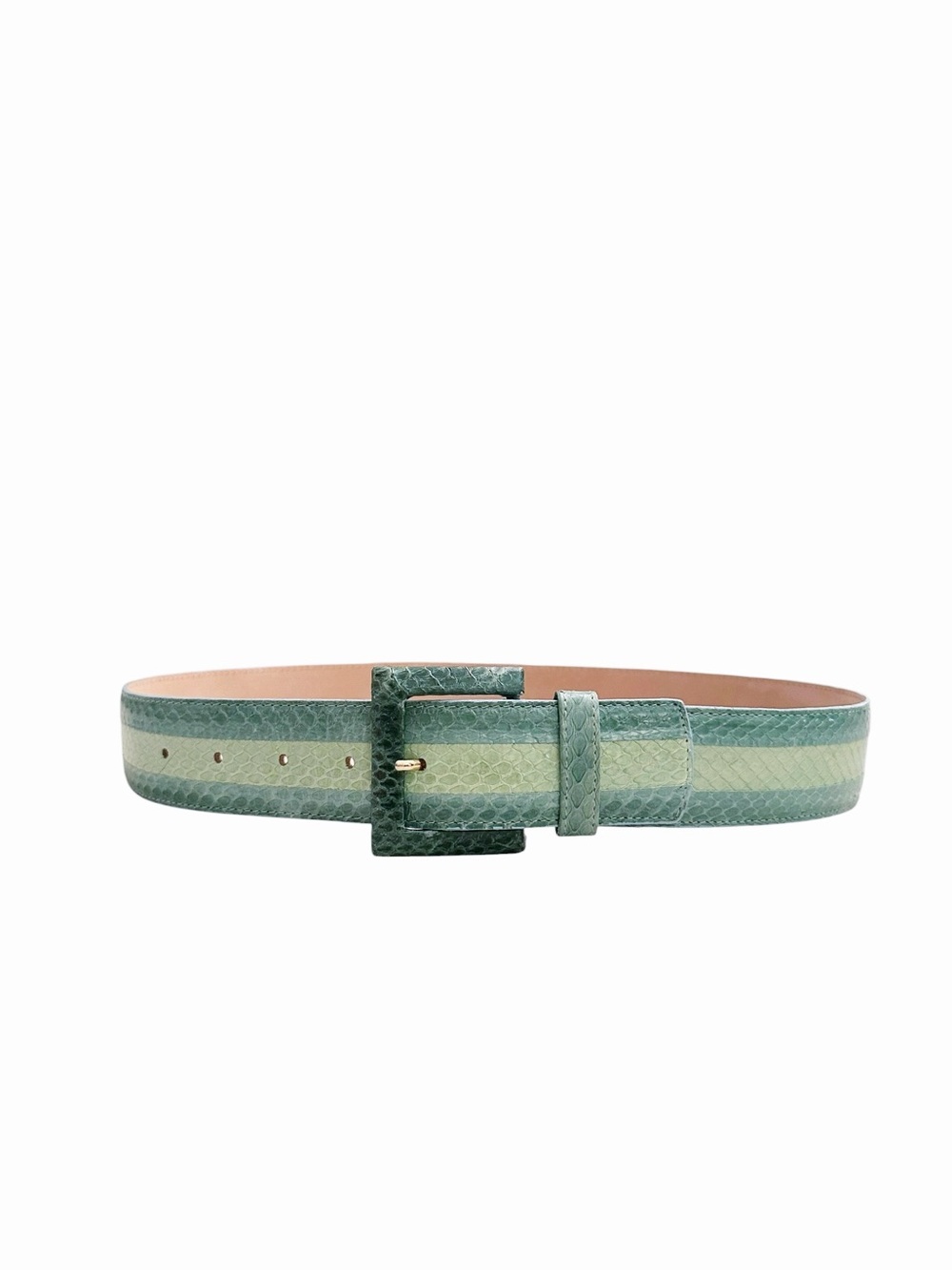 Carlisle Green Striped Snakeskin Belt Vintage size Small